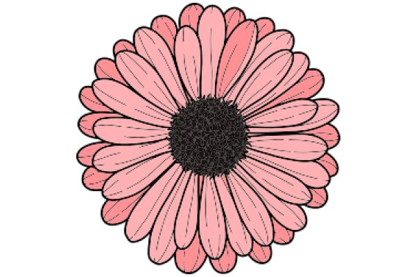 Vibrant Pink Daisy Flower Illustration