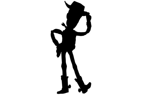 Silhouette of a Cowboy on a Skateboard