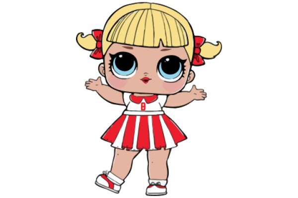 A Cute Cartoon Character with Blonde Hair and Red Dress