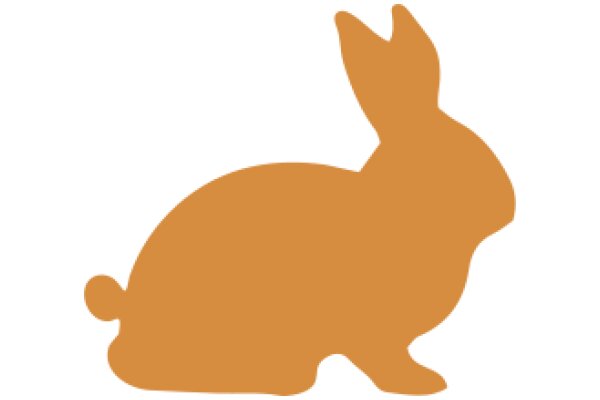 A Simple, Orange Silhouette of a Bunny