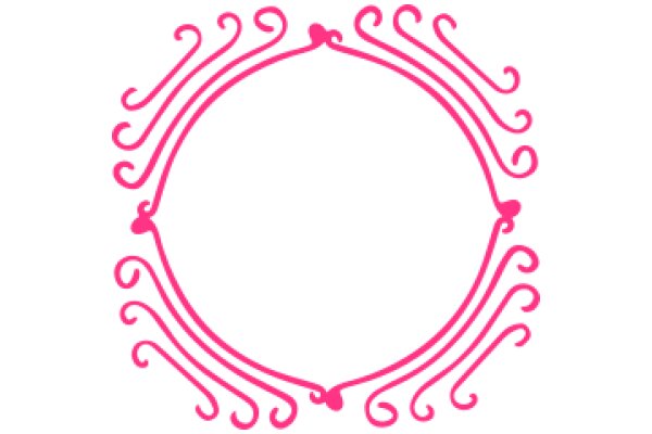 Stylized Pink Swirl Design on White Background