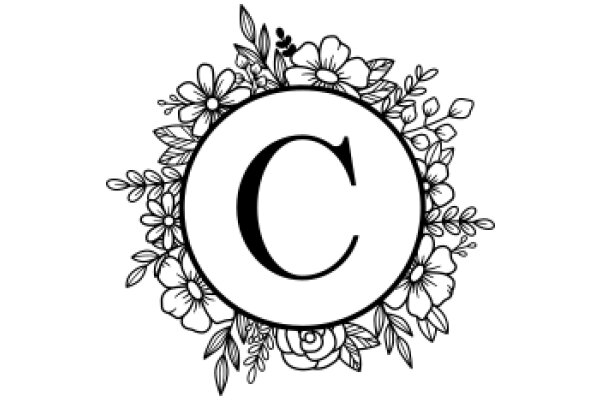 Floral Emblem with Letter C