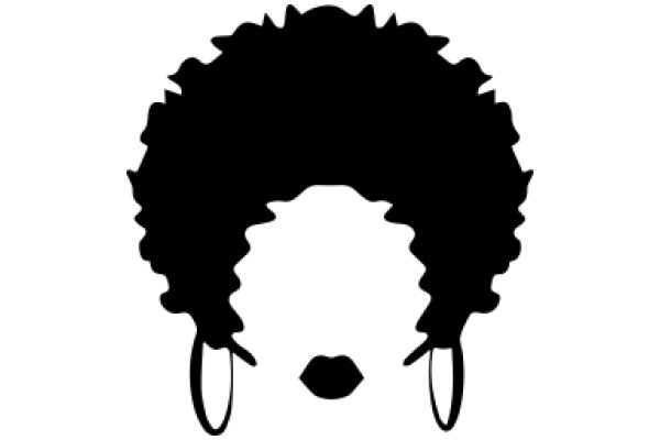 Stylized Portrait of a Person with Afro Hair and Earrings