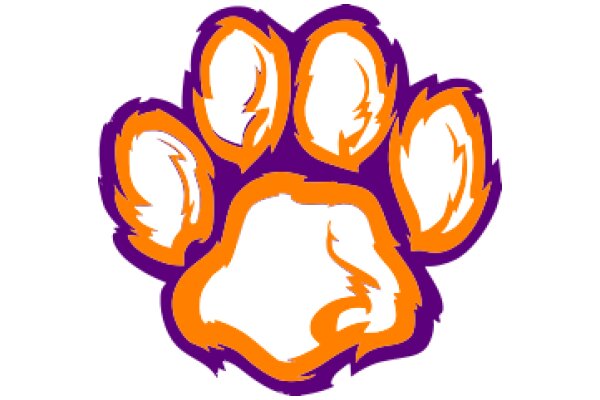 Vivid Orange and Purple Paw Print Logo