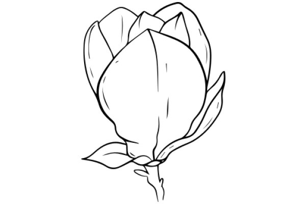 A Simple Line Drawing of a Flower