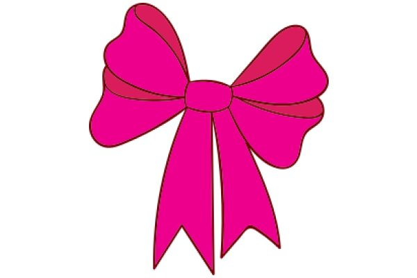 Vivid Pink Bow with Curved Design