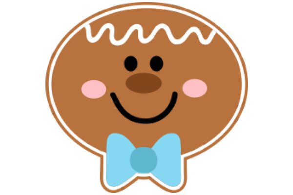 A Delightful Illustration of a Smiling Cookie with a Blue Bowtie