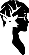 Silhouette of a Person with a Deer Head