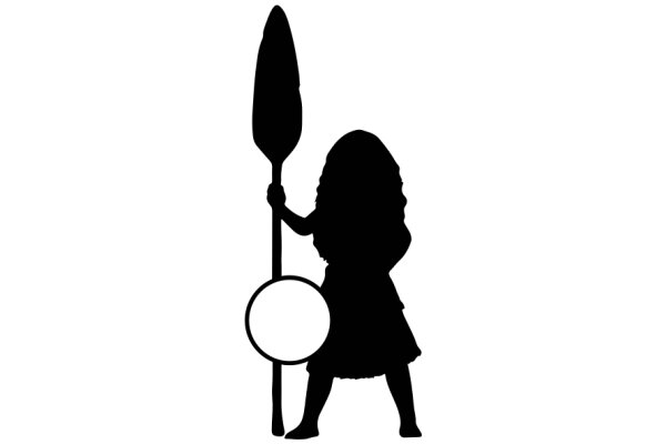 Silhouette of a Person Holding a Paddle