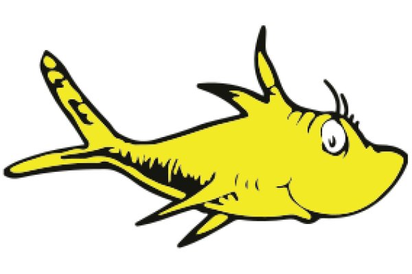 Vibrant Yellow Cartoon Shark