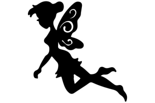 Silhouette of a Female Fairy in Flight