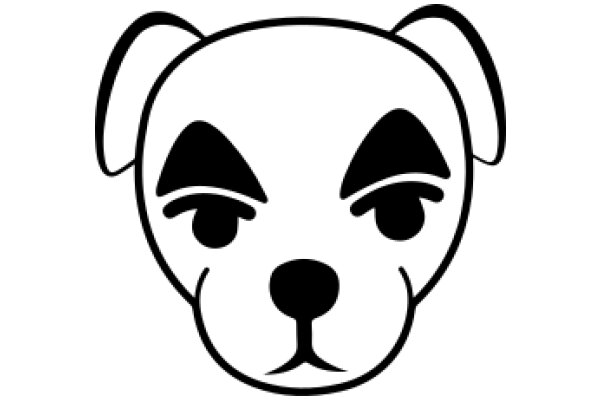 A Simple Line Drawing of a Dog's Face