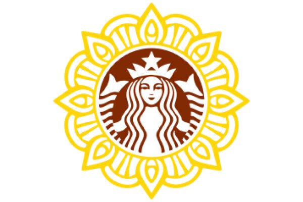 Stylized Starbucks Logo with Sunburst Design