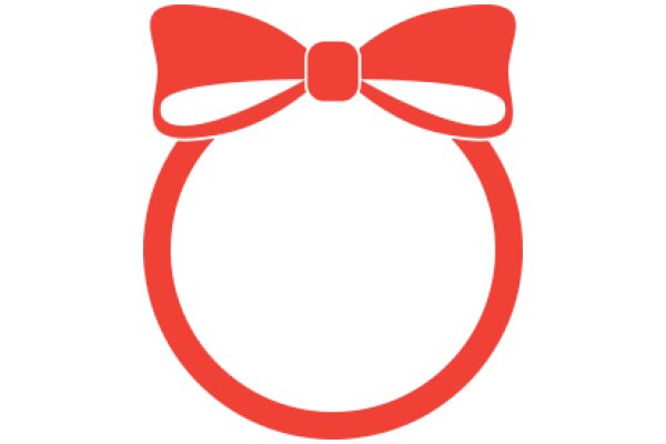 Stylized Red Bow with a White Background