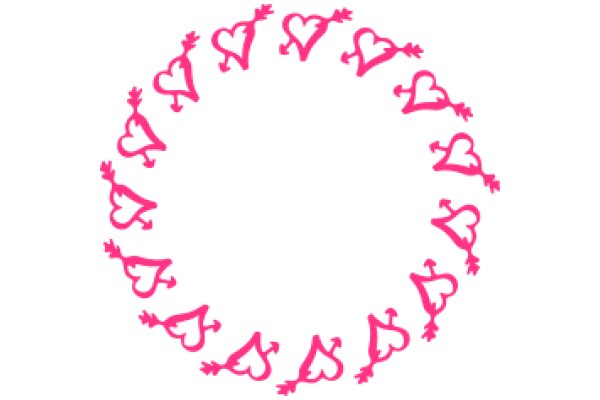 A Pink Heart Pattern on a White Background