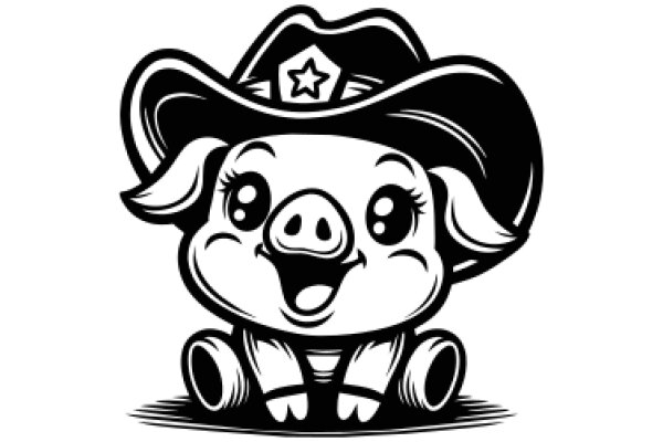 A Playful Piggy in a Cowboy Hat