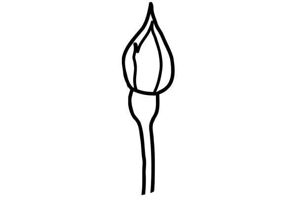 Simplistic Line Drawing of a Flower