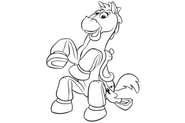 A Whimsical Horse Character in a White Background