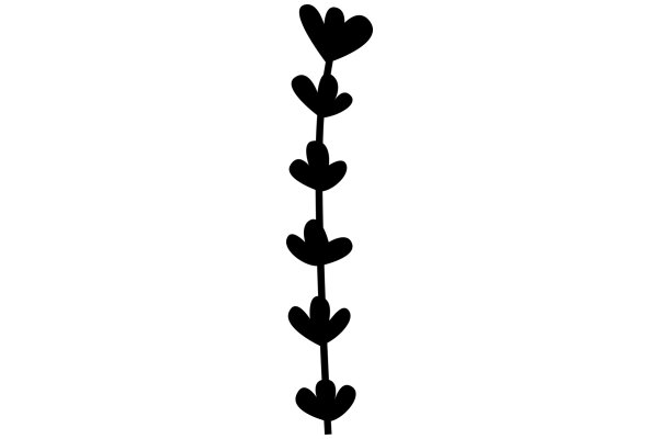 Stylized Black Silhouette of a Plant