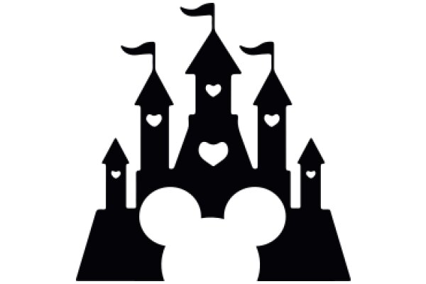 Whimsical Castle Silhouette with Mickey Mouse Ears