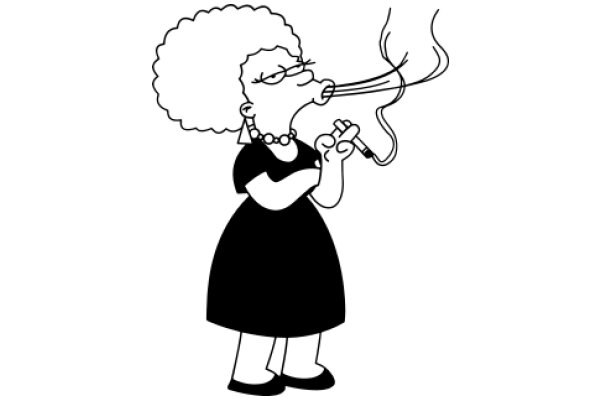 A Cartoon Character Smoking a Cigarette