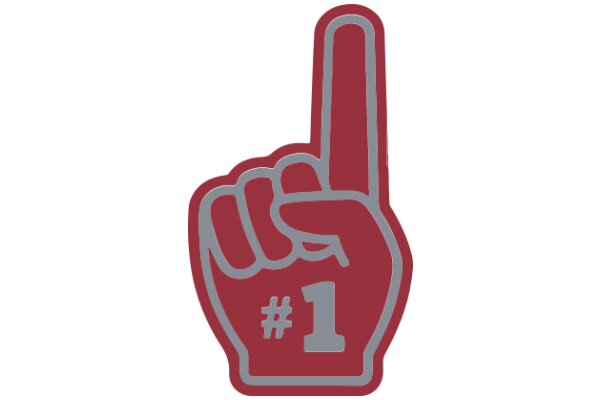 A Red and Gray Number One Fist Emoji