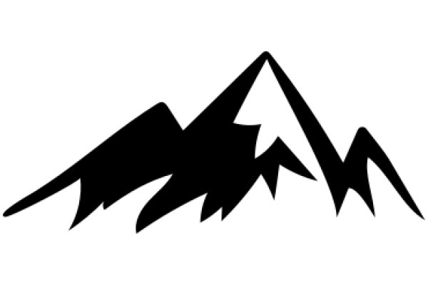 Stylized Black Silhouette of a Mountain Range