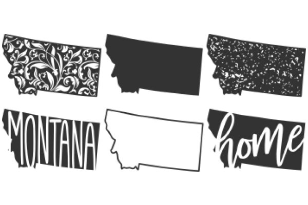 A Collection of State Silhouettes and Names