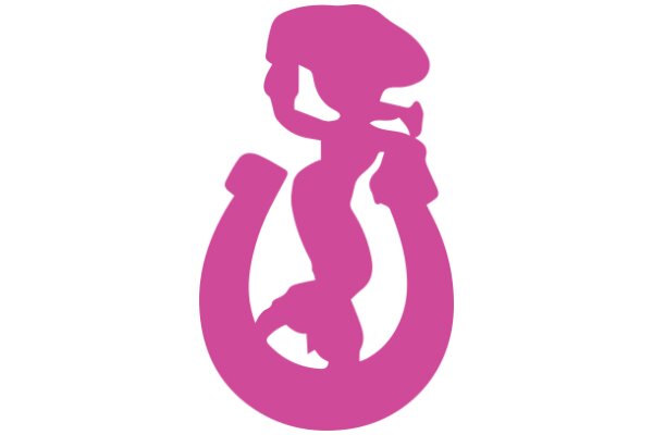 Pink Silhouette of a Cartoon Character Performing a Handstand