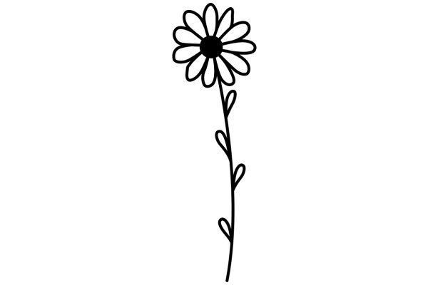 A Simple Line Drawing of a Flower