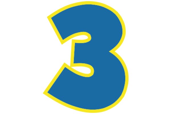 Vibrant Blue Number Three Logo