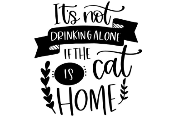 A Witty Sign: 'It's Not Drinking Alone If the Cat Is Home'