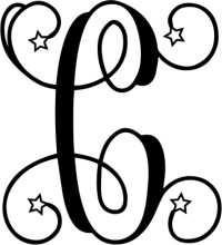 Stylized Monogram with Star Accents