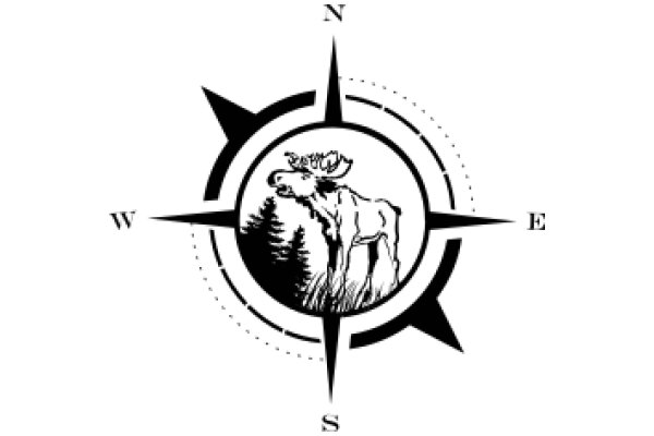 A Compass with a Moose Emblem: A Symbol of Navigation and Wilderness