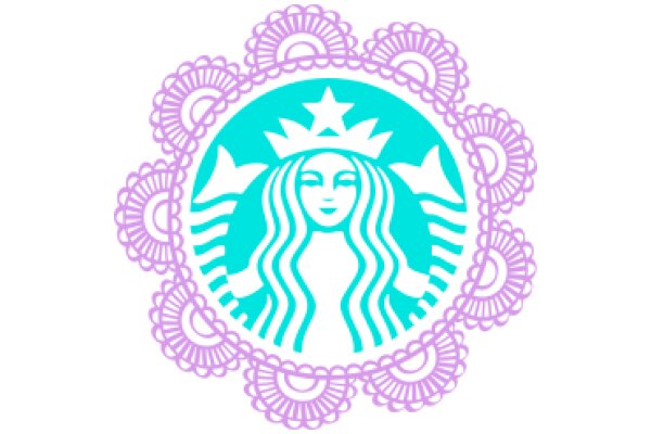 Stylized Starbucks Logo with Purple Decorative Border