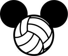 Simplistic Black and White Volleyball Logo