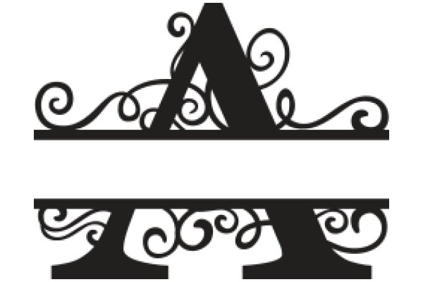 Stylized Letter A with Decorative Swirls