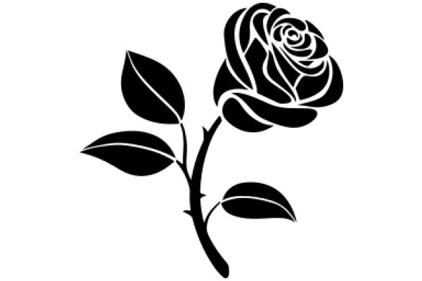 Elegant Black Rose Silhouette