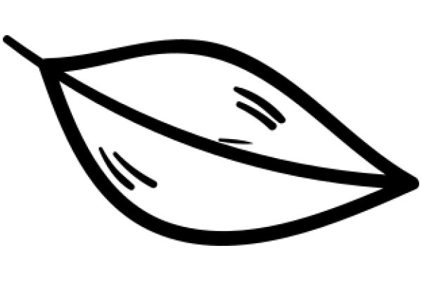 Simplistic Line Drawing of a Leaf