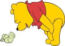 A Playful Interaction: Winnie the Pooh and a Caterpillar