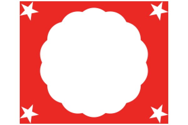 A Red and White Flag with a White Star and Cloud