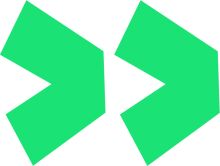 Simplistic Geometric Design: Two Green Arrows on a White Background