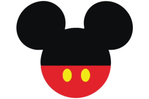 Simplistic Black and Red Mickey Mouse Ear Icon