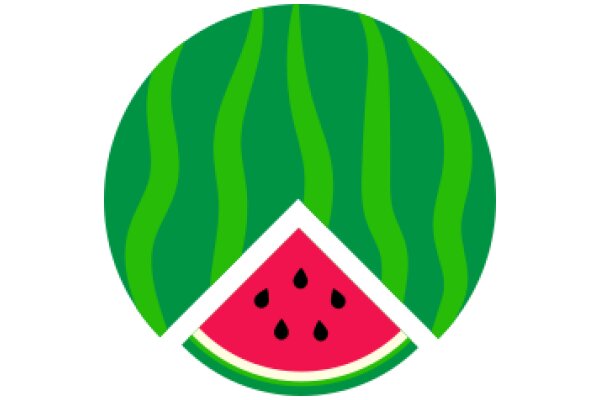 Vibrant Watermelon Illustration with a Green Background