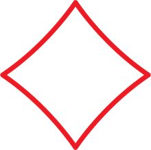 Vivid Red Diamond Shape on a White Background