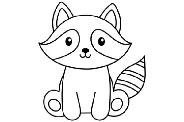 A Whimsical Drawing of a Raccoon Character