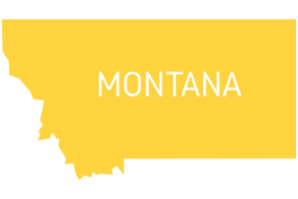 Montana State Map with Yellow Background