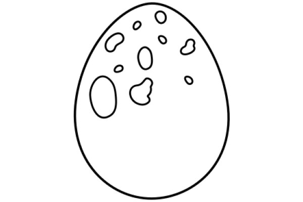 A Simple Line Drawing of an Egg with Spots