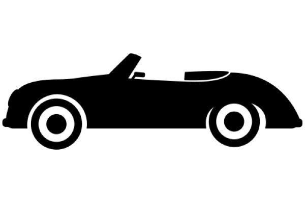 Stylish Black Convertible Car Icon