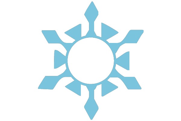 Stylized Sunburst Logo with Blue Accents